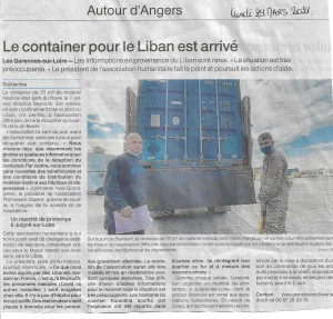 articles ouest france arrivee container beyrouth